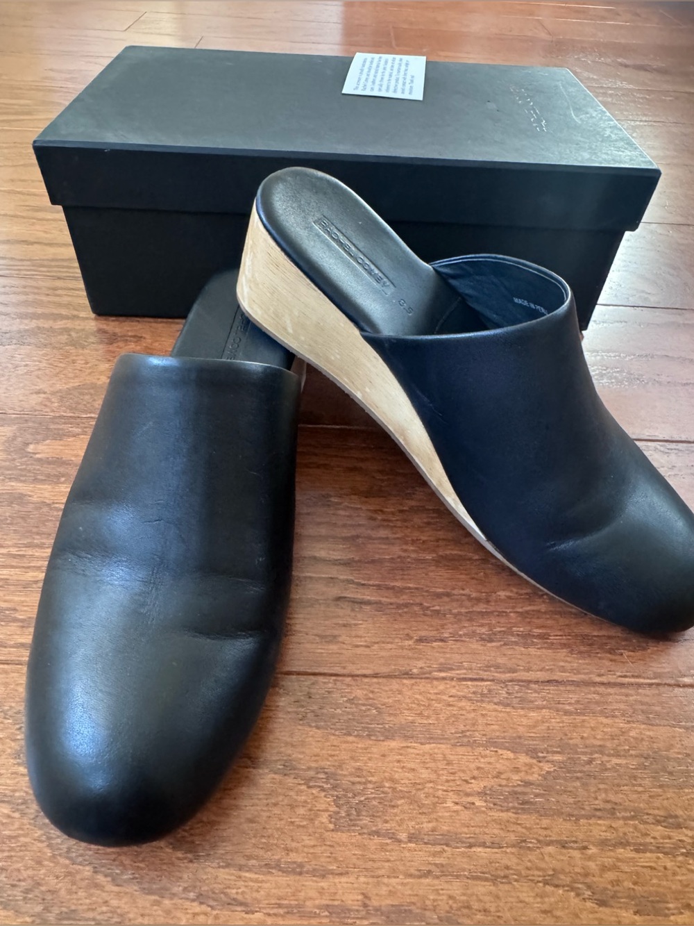 Black Leather Wedge Mule Rachel Comey Sucasa supper